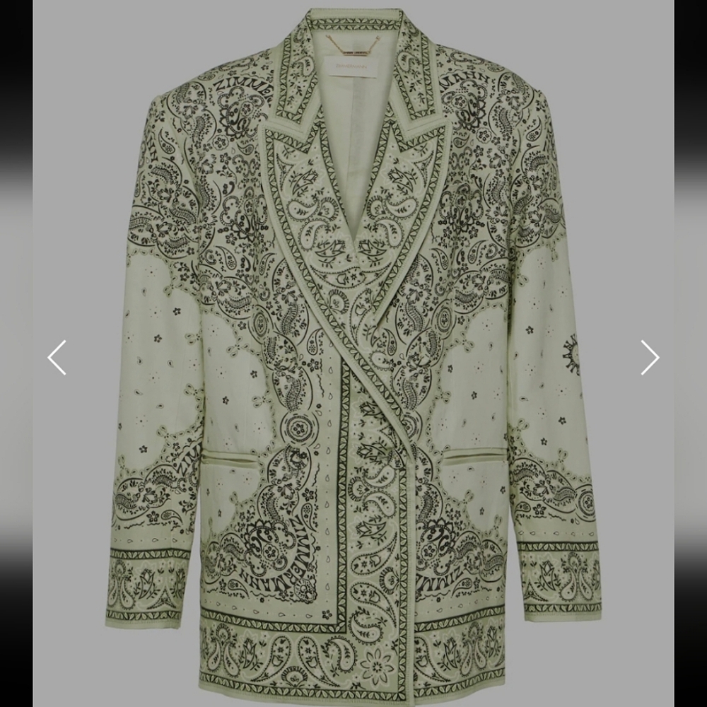 ZIMMERMAN GREEN PAISLEY BLAZER✨️MATCHMAKER 2024 RUNWAY COLLECTION✨️NWOT❤️‍🔥 - Picture 9 of 14